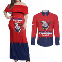 Panama 2026 Baseball Custom Couples Matching Off Shoulder Maxi Dress and Long Sleeve Button Shirt Go Champions Drip Style