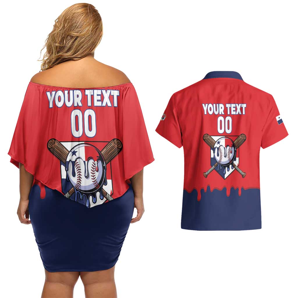 Panama 2026 Baseball Custom Couples Matching Off Shoulder Short Dress and Hawaiian Shirt Go Champions Drip Style