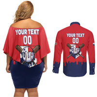 Panama 2026 Baseball Custom Couples Matching Off Shoulder Short Dress and Long Sleeve Button Shirt Go Champions Drip Style