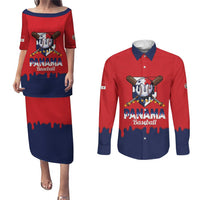 Panama 2026 Baseball Custom Couples Matching Puletasi and Long Sleeve Button Shirt Go Champions Drip Style
