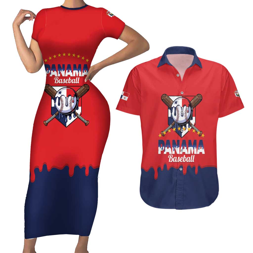 Panama 2026 Baseball Custom Couples Matching Short Sleeve Bodycon Dress and Hawaiian Shirt Go Champions Drip Style