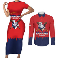 Panama 2026 Baseball Custom Couples Matching Short Sleeve Bodycon Dress and Long Sleeve Button Shirt Go Champions Drip Style