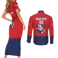 Panama 2026 Baseball Custom Couples Matching Short Sleeve Bodycon Dress and Long Sleeve Button Shirt Go Champions Drip Style