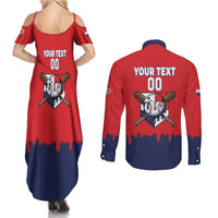 Panama 2026 Baseball Custom Couples Matching Summer Maxi Dress and Long Sleeve Button Shirt Go Champions Drip Style