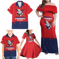 Panama 2026 Baseball Custom Family Matching Off Shoulder Maxi Dress and Hawaiian Shirt Go Champions Drip Style