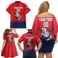 Panama 2026 Baseball Custom Family Matching Off Shoulder Short Dress and Hawaiian Shirt Go Champions Drip Style