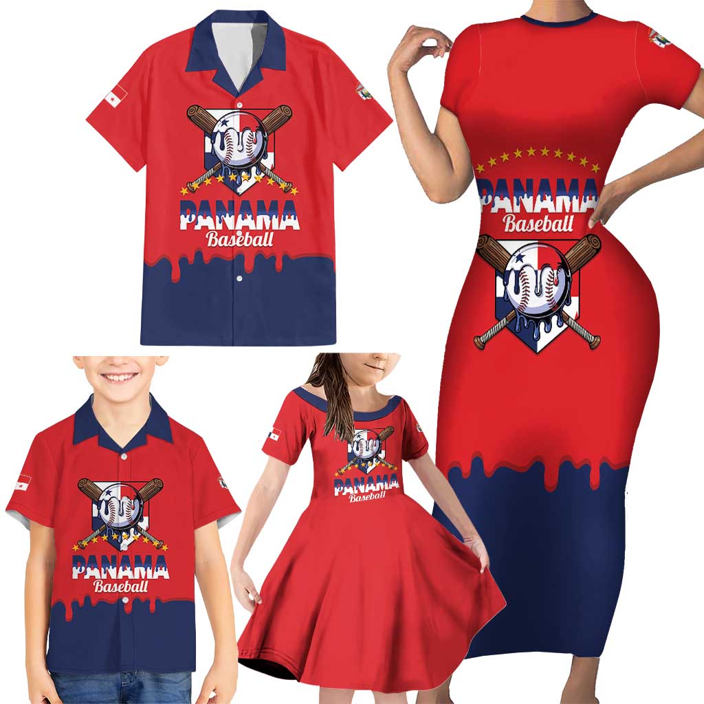 Panama 2026 Baseball Custom Family Matching Short Sleeve Bodycon Dress and Hawaiian Shirt Go Champions Drip Style