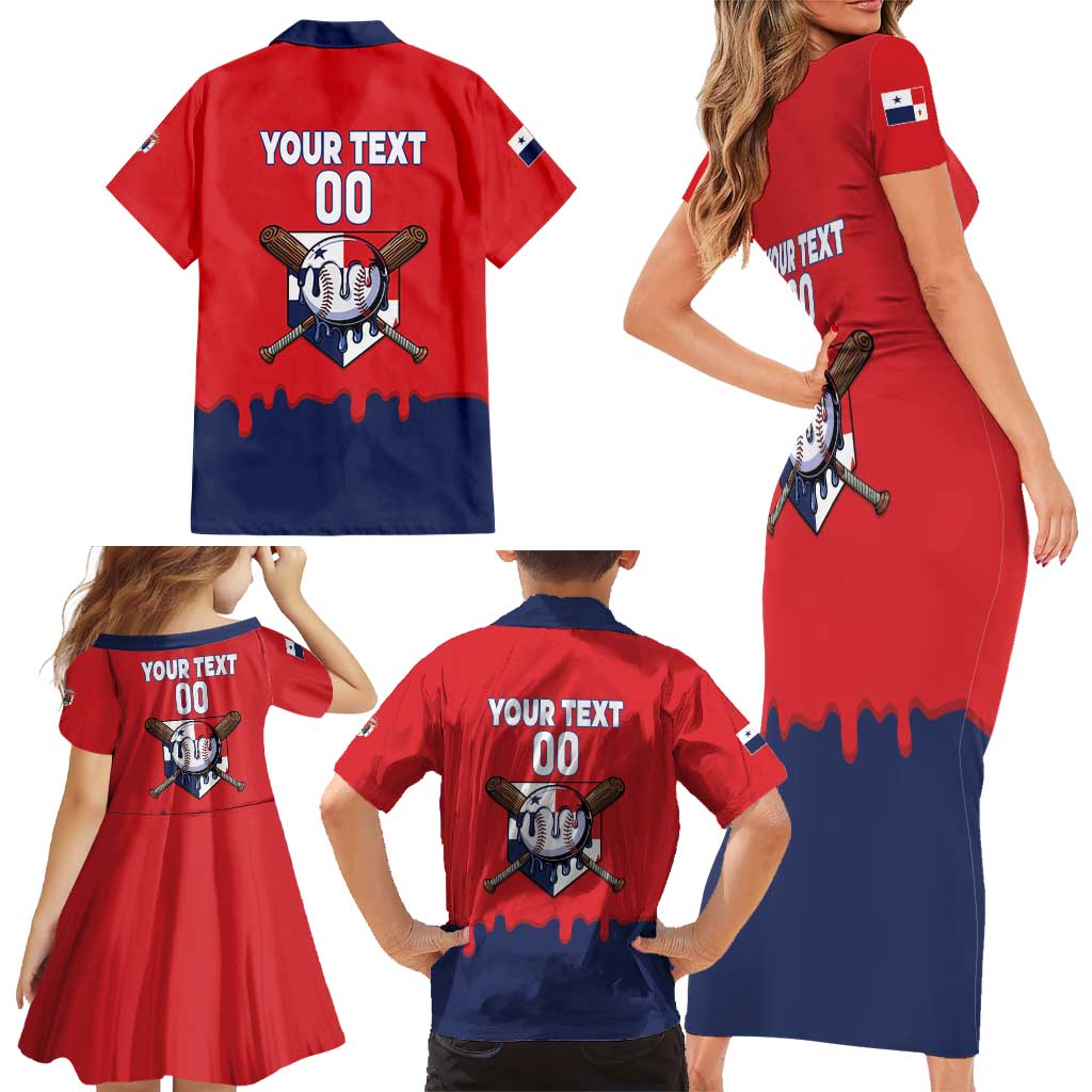 Panama 2026 Baseball Custom Family Matching Short Sleeve Bodycon Dress and Hawaiian Shirt Go Champions Drip Style