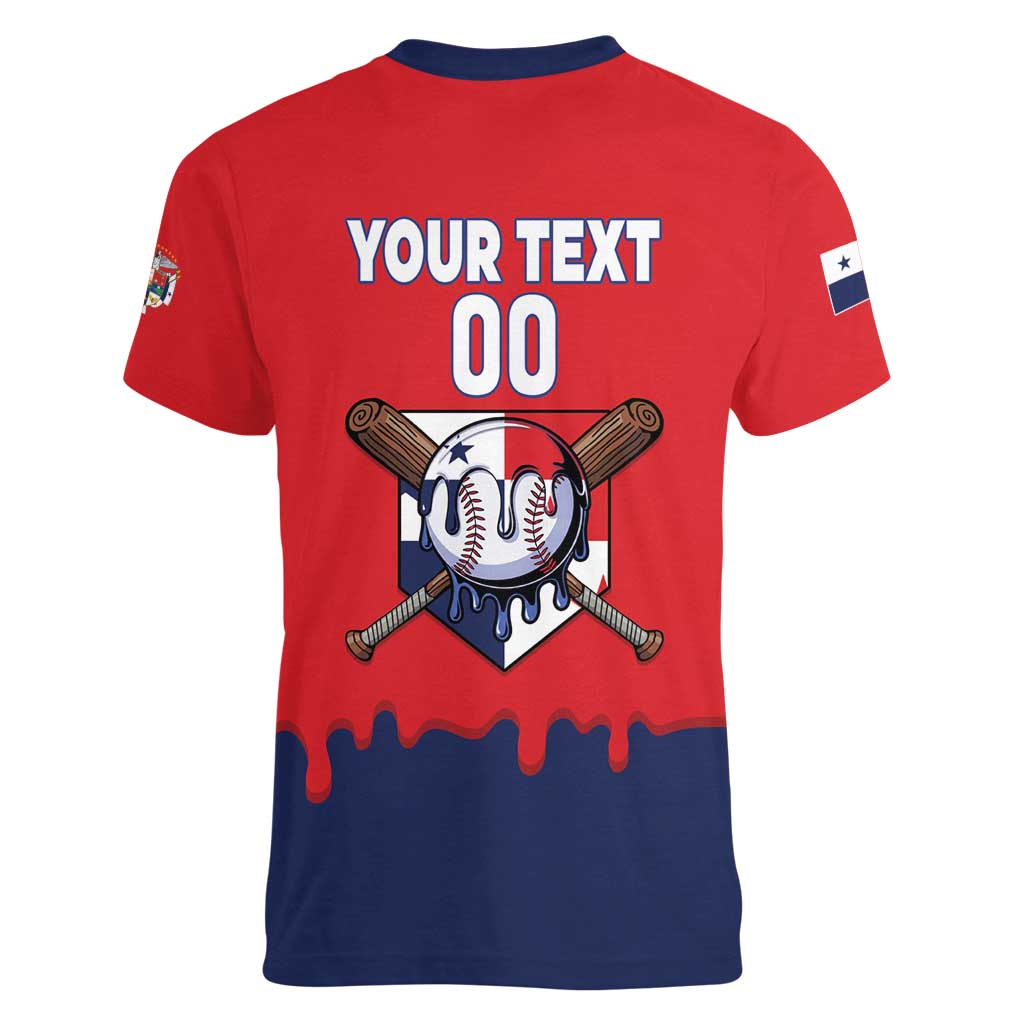 Panama 2026 Baseball Custom Women V-Neck T-Shirt Go Champions Drip Style
