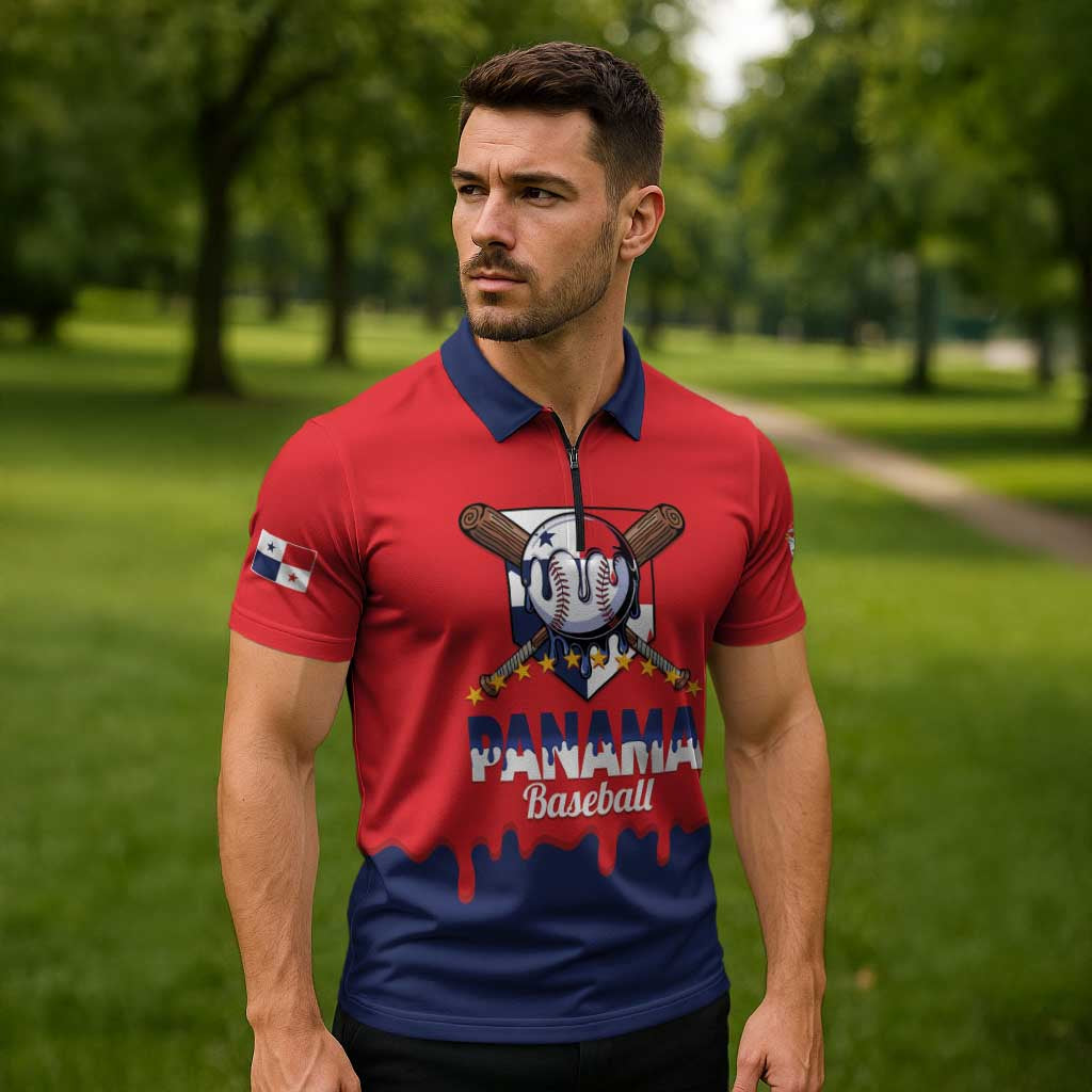 Panama 2026 Baseball Custom Zipper Polo Shirt Go Champions Drip Style