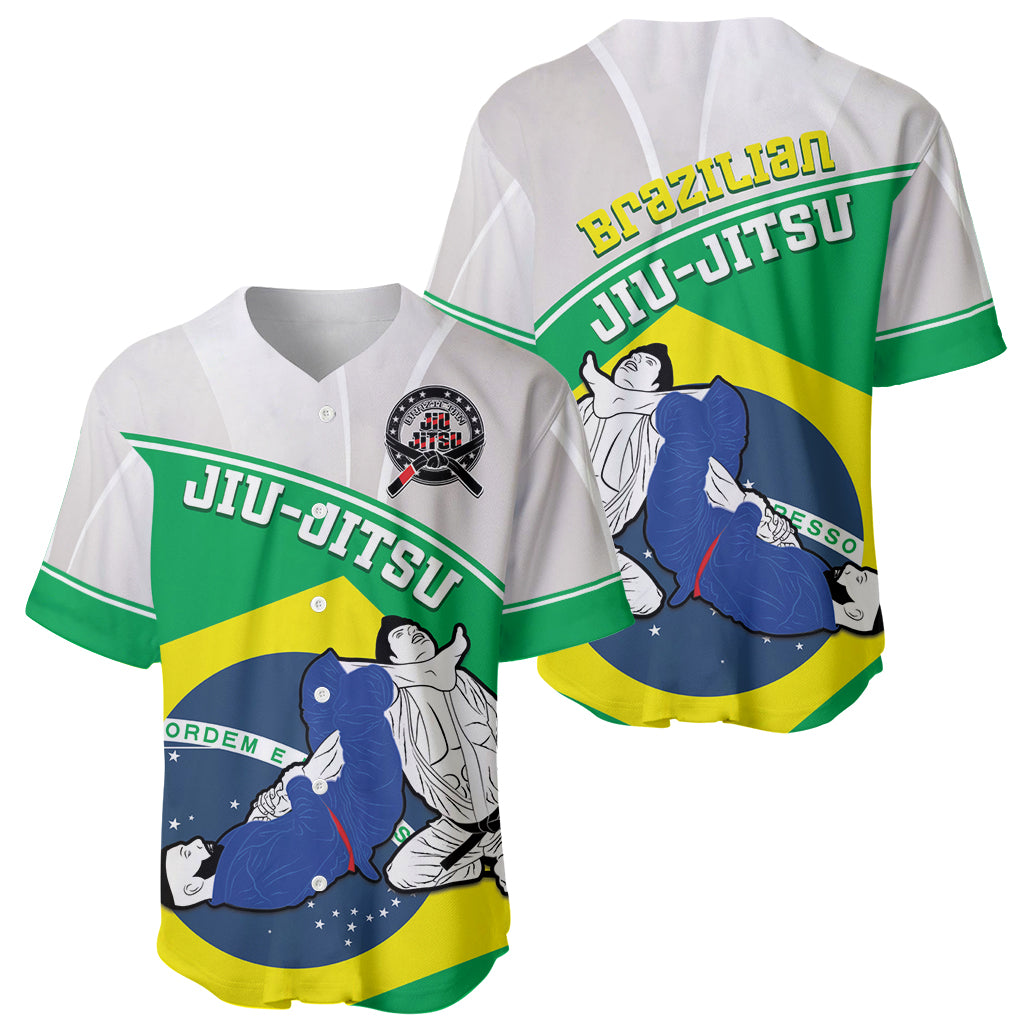 Brazil Jiujitsu Baseball Jersey BJJ 2024 Flag Vibes - Wonder Print Shop