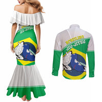 Brazil Jiujitsu Couples Matching Mermaid Dress and Long Sleeve Button Shirt BJJ 2024 Flag Vibes