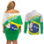 Brazil Jiujitsu Couples Matching Off Shoulder Short Dress and Long Sleeve Button Shirt BJJ 2024 Flag Vibes - Wonder Print Shop
