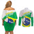 Brazil Jiujitsu Couples Matching Off Shoulder Short Dress and Long Sleeve Button Shirt BJJ 2024 Flag Vibes
