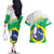 Brazil Jiujitsu Couples Matching Off The Shoulder Long Sleeve Dress and Hawaiian Shirt BJJ 2024 Flag Vibes