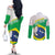 Brazil Jiujitsu Couples Matching Off The Shoulder Long Sleeve Dress and Long Sleeve Button Shirt BJJ 2024 Flag Vibes
