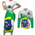 Brazil Jiujitsu Couples Matching Short Sleeve Bodycon Dress and Long Sleeve Button Shirt BJJ 2024 Flag Vibes - Wonder Print Shop