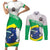 Brazil Jiujitsu Couples Matching Short Sleeve Bodycon Dress and Long Sleeve Button Shirt BJJ 2024 Flag Vibes