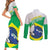 Brazil Jiujitsu Couples Matching Short Sleeve Bodycon Dress and Long Sleeve Button Shirt BJJ 2024 Flag Vibes - Wonder Print Shop