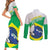 Brazil Jiujitsu Couples Matching Short Sleeve Bodycon Dress and Long Sleeve Button Shirt BJJ 2024 Flag Vibes