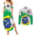 Brazil Jiujitsu Couples Matching Summer Maxi Dress and Long Sleeve Button Shirt BJJ 2024 Flag Vibes - Wonder Print Shop