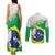 Brazil Jiujitsu Couples Matching Tank Maxi Dress and Long Sleeve Button Shirt BJJ 2024 Flag Vibes - Wonder Print Shop