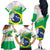 Brazil Jiujitsu Family Matching Off Shoulder Long Sleeve Dress and Hawaiian Shirt BJJ 2024 Flag Vibes