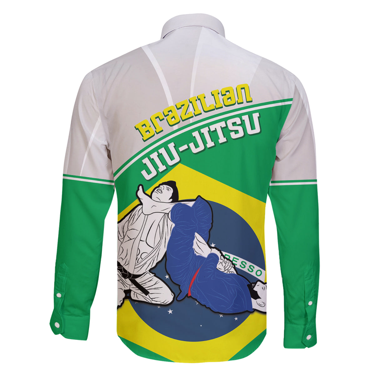 Brazil Jiujitsu Family Matching Off Shoulder Maxi Dress and Hawaiian Shirt BJJ 2024 Flag Vibes - Wonder Print Shop