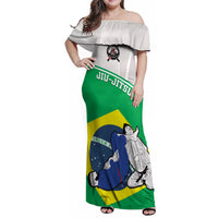 Brazil Jiujitsu Family Matching Off Shoulder Maxi Dress and Hawaiian Shirt BJJ 2024 Flag Vibes - Wonder Print Shop
