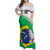 Brazil Jiujitsu Family Matching Off Shoulder Maxi Dress and Hawaiian Shirt BJJ 2024 Flag Vibes