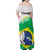 Brazil Jiujitsu Family Matching Off Shoulder Maxi Dress and Hawaiian Shirt BJJ 2024 Flag Vibes