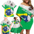 Brazil Jiujitsu Family Matching Off Shoulder Short Dress and Hawaiian Shirt BJJ 2024 Flag Vibes