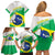 Brazil Jiujitsu Family Matching Off Shoulder Short Dress and Hawaiian Shirt BJJ 2024 Flag Vibes