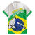 Brazil Jiujitsu Family Matching Off Shoulder Short Dress and Hawaiian Shirt BJJ 2024 Flag Vibes