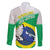 Brazil Jiujitsu Family Matching Off Shoulder Short Dress and Hawaiian Shirt BJJ 2024 Flag Vibes