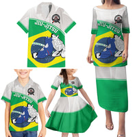 Brazil Jiujitsu Family Matching Puletasi and Hawaiian Shirt BJJ 2024 Flag Vibes - Wonder Print Shop