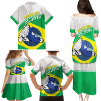 Brazil Jiujitsu Family Matching Puletasi and Hawaiian Shirt BJJ 2024 Flag Vibes - Wonder Print Shop