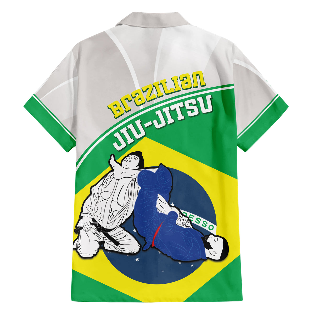 Brazil Jiujitsu Family Matching Short Sleeve Bodycon Dress and Hawaiian Shirt BJJ 2024 Flag Vibes - Wonder Print Shop