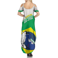 Brazil Jiujitsu Family Matching Summer Maxi Dress and Hawaiian Shirt BJJ 2024 Flag Vibes - Wonder Print Shop