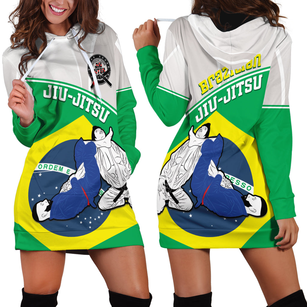 Brazil Jiujitsu Hoodie Dress BJJ 2024 Flag Vibes - Wonder Print Shop