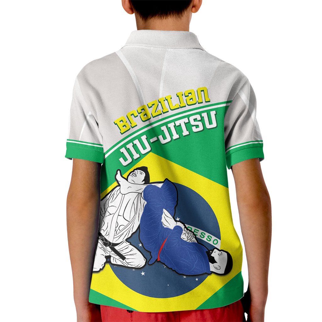 Brazil Jiujitsu Kid Polo Shirt BJJ 2024 Flag Vibes - Wonder Print Shop