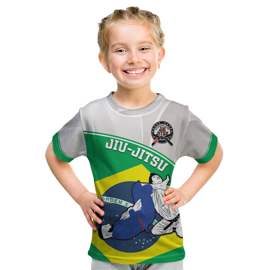 Brazil Jiujitsu Kid T Shirt BJJ 2024 Flag Vibes - Wonder Print Shop