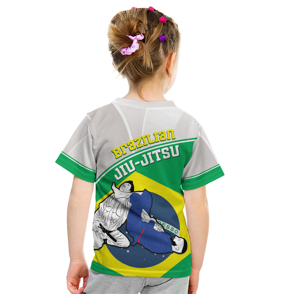 Brazil Jiujitsu Kid T Shirt BJJ 2024 Flag Vibes - Wonder Print Shop