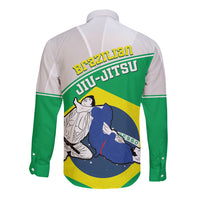 Brazil Jiujitsu Long Sleeve Button Shirt BJJ 2024 Flag Vibes - Wonder Print Shop