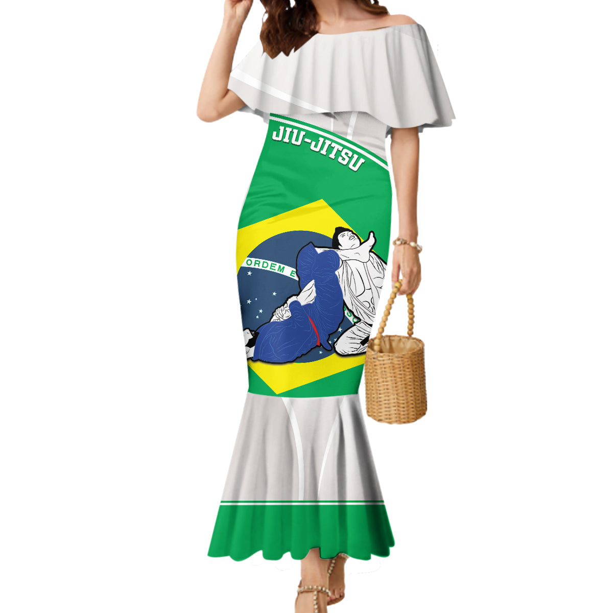 Brazil Jiujitsu Mermaid Dress BJJ 2024 Flag Vibes - Wonder Print Shop