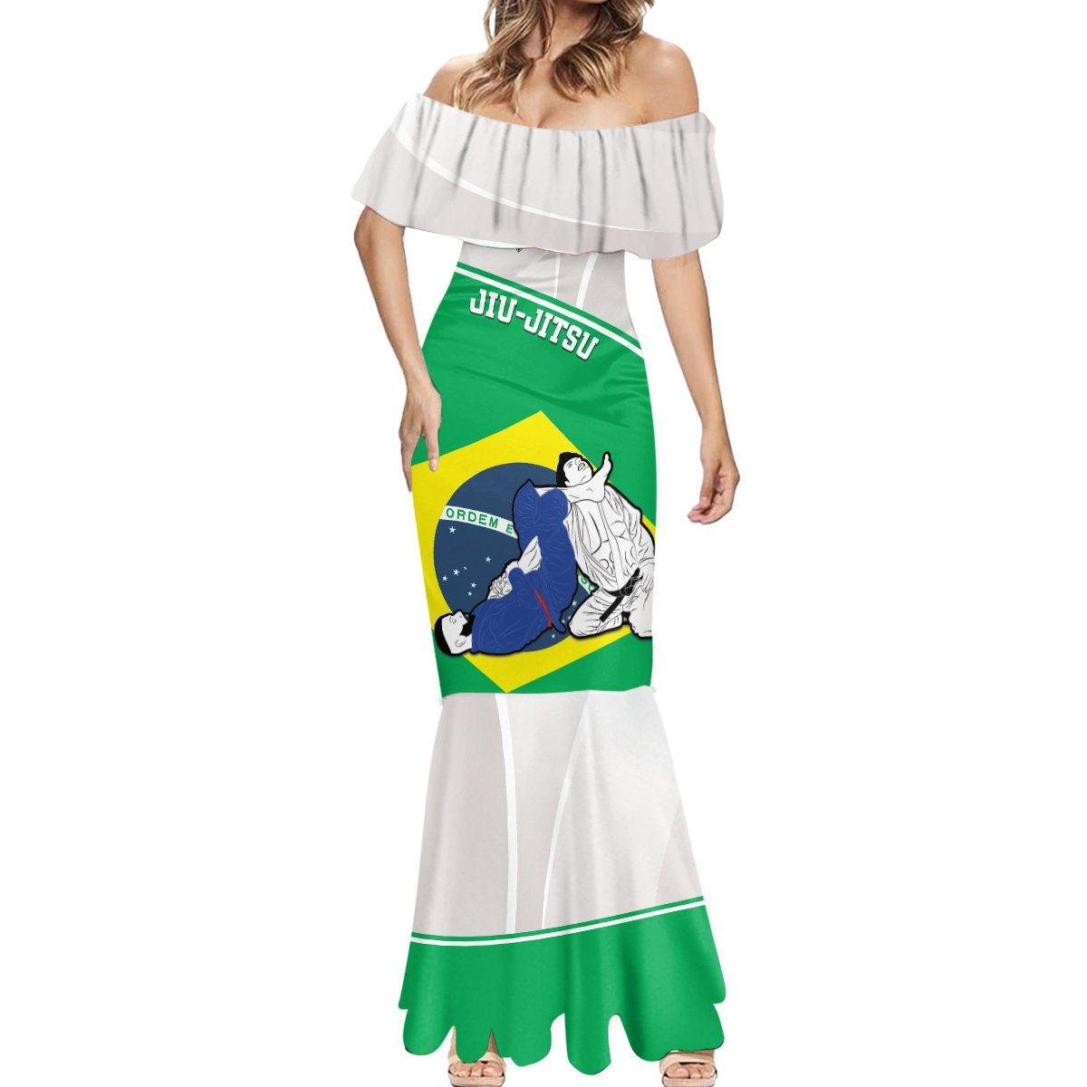 Brazil Jiujitsu Mermaid Dress BJJ 2024 Flag Vibes - Wonder Print Shop