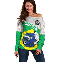 Brazil Jiujitsu Off Shoulder Sweater BJJ 2024 Flag Vibes - Wonder Print Shop