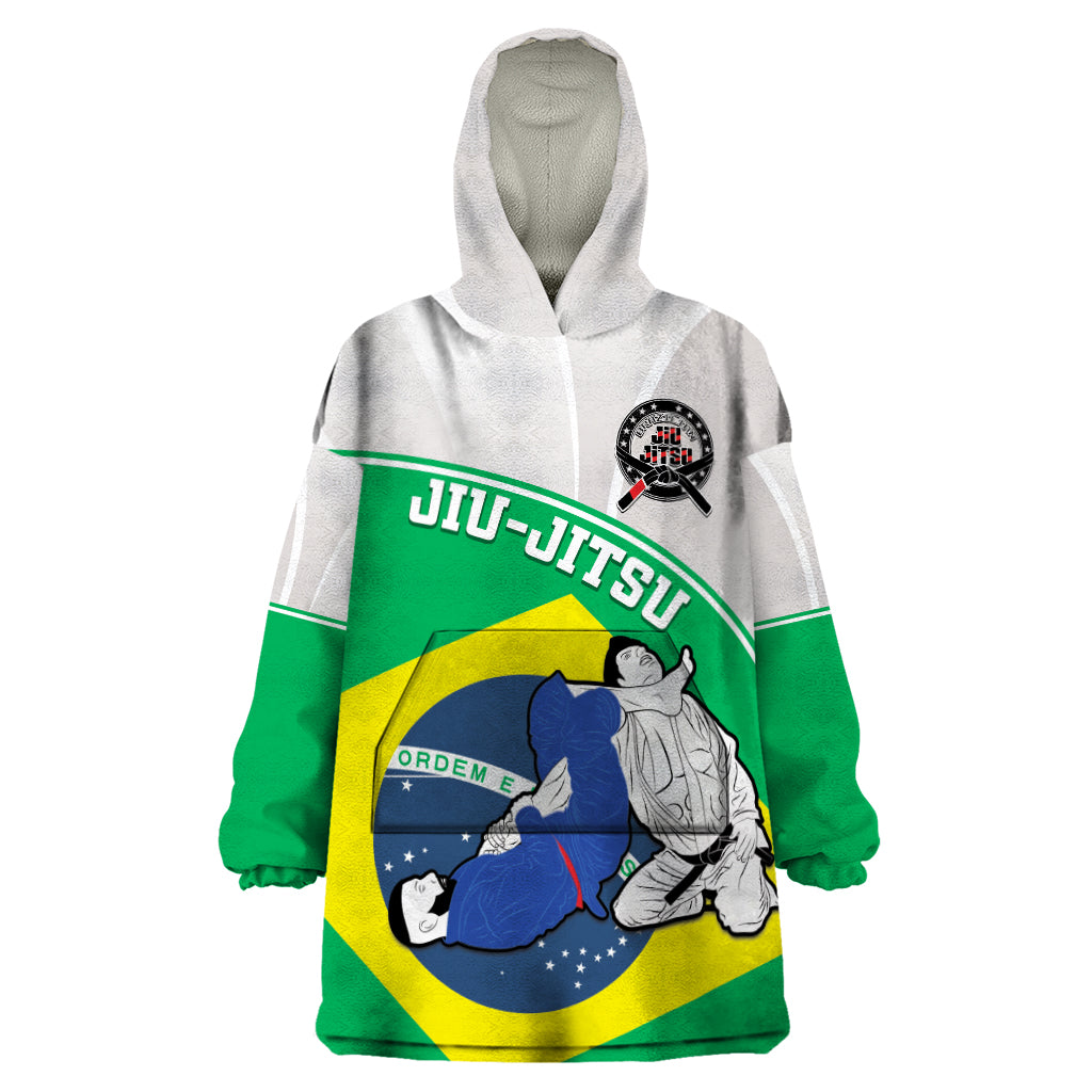 Brazil Jiujitsu Wearable Blanket Hoodie BJJ 2024 Flag Vibes - Wonder Print Shop
