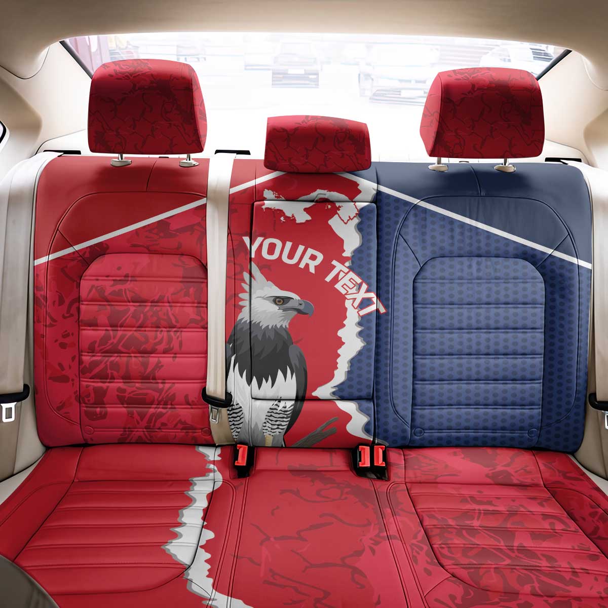 Panama 2026 Football Custom Back Car Seat Cover Los Canaleros Harpy Eagle