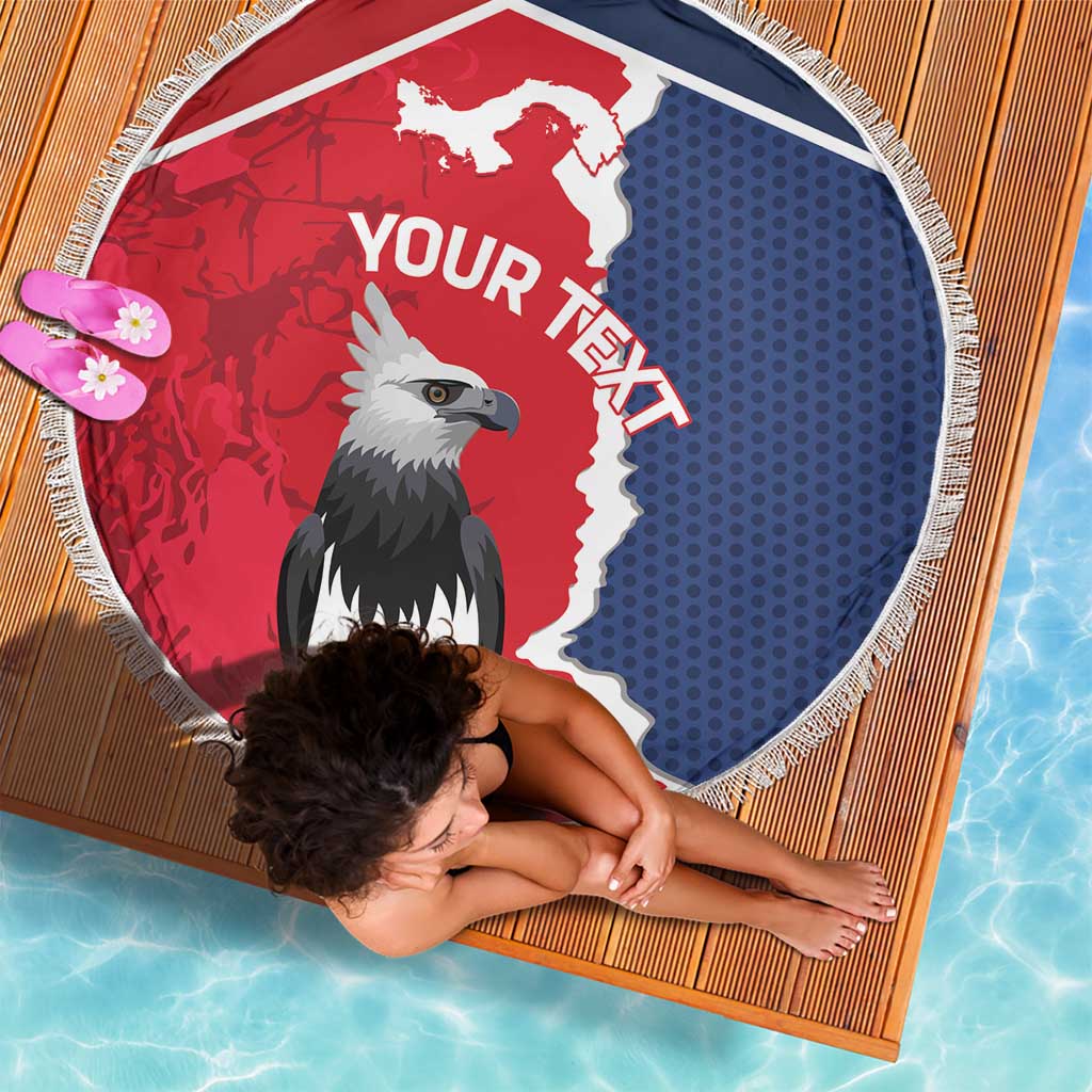 Panama 2026 Football Custom Beach Blanket Los Canaleros Harpy Eagle